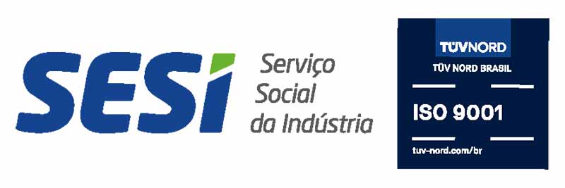 Logo SESI com CERTIFICADO NBR ISO 9001 BRTUV